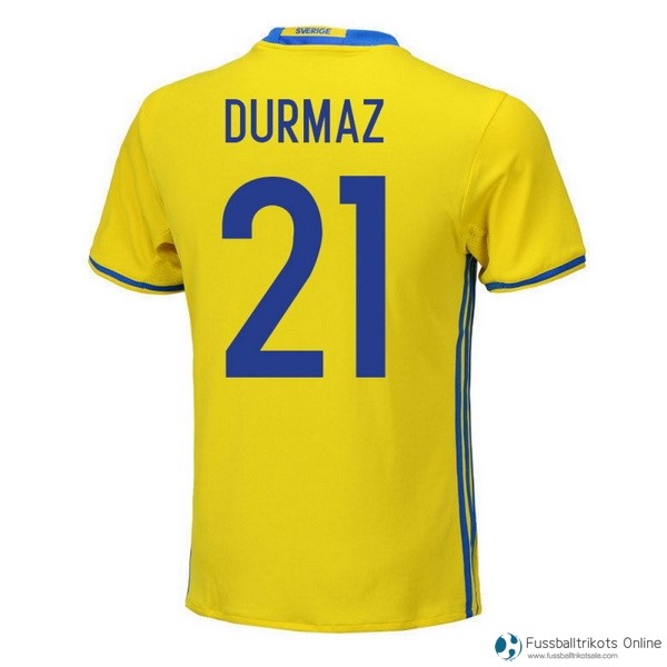 Sweden Trikot Heim Durmaz 2018 Gelb Fussballtrikots Günstig